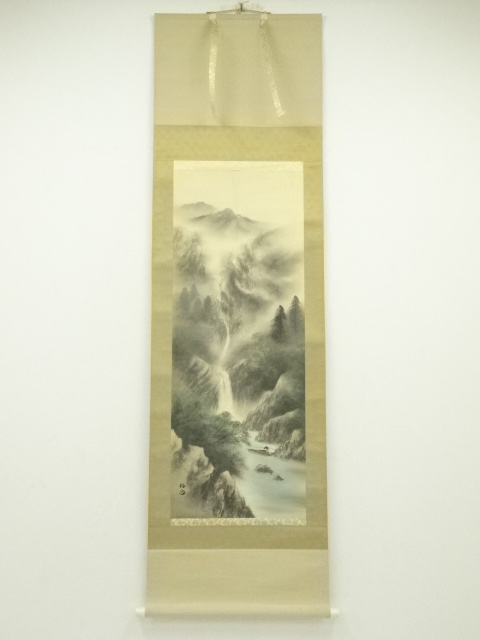 道具 ] - 道具 梅窓筆 彩色山水 肉筆絹本掛軸 | ネットショップ圭